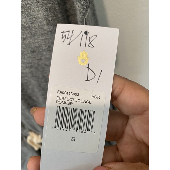 NWT SPIRITUAL GANGSTER Perfect Lounge Romper Heather Grey White Size S MSRP$118 - Picture 7 of 10